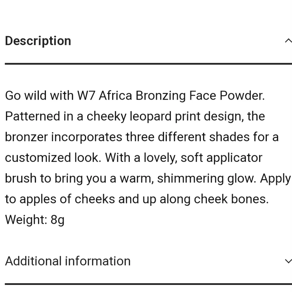 🆕️Africa Bronzer by W7